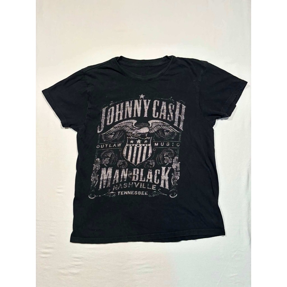 Johnny Cash Man in Black Nashville Tennessee Graphic T-Shirt Black Small